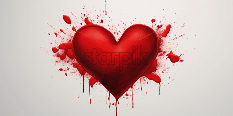 A heart painted on a white surface - Starpik Stock