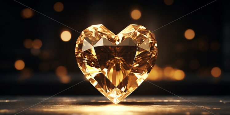 A heart-shaped crystal on a black background - Starpik Stock