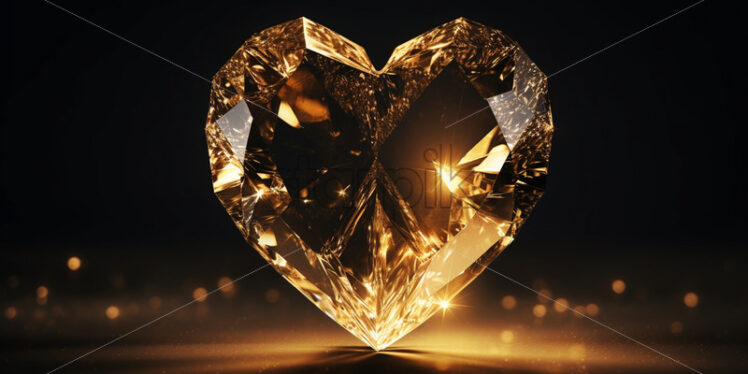 A heart-shaped crystal on a black background - Starpik Stock