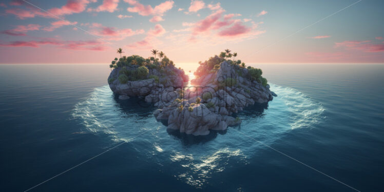 A heart-shaped island in the sea - Starpik Stock