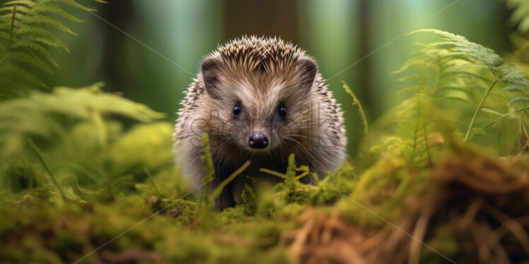 A hedgehog walking through the forest - Starpik Stock