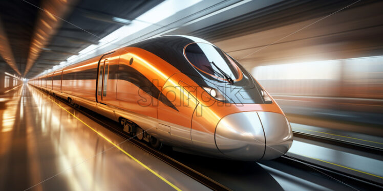 A high-speed train on its own - Starpik Stock