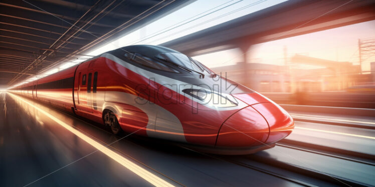 A high-speed train on its own - Starpik Stock