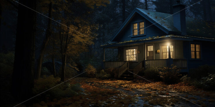 A house in the autumn forest - Starpik Stock