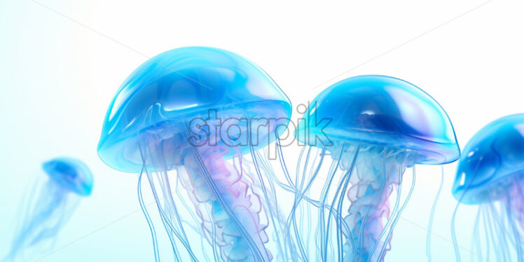 A jellyfish on a white background - Starpik Stock