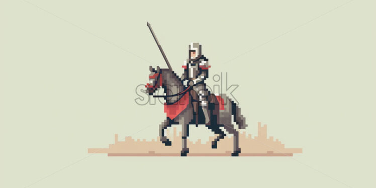 A knight in pixel style - Starpik Stock