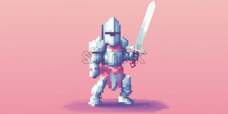 A knight in pixel style - Starpik Stock