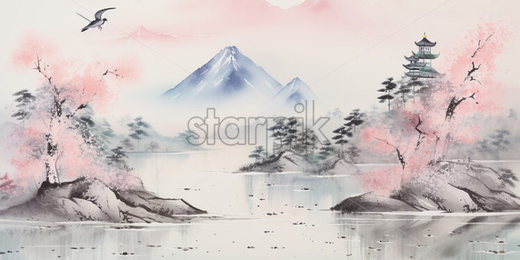 A landscape created in Japanese style - Starpik Stock