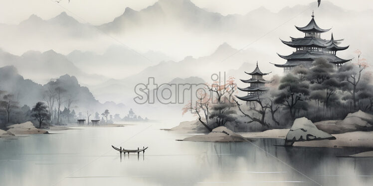 A landscape created in Japanese style - Starpik Stock