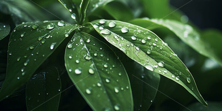 A leaf with raindrops on it - Starpik Stock