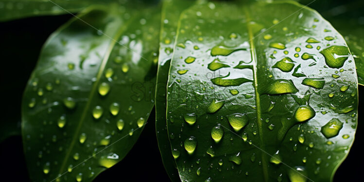 A leaf with raindrops on it - Starpik Stock