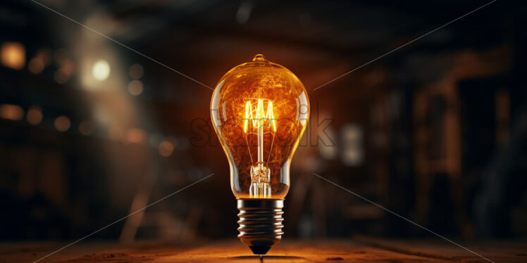 A light bulb burning on a dark background - Starpik Stock