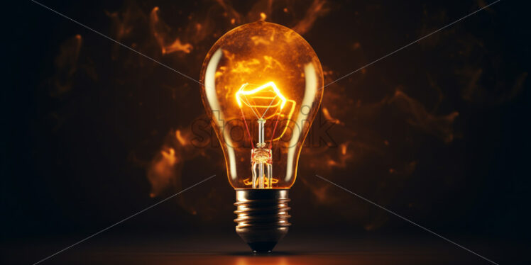 A light bulb burning on a dark background - Starpik Stock