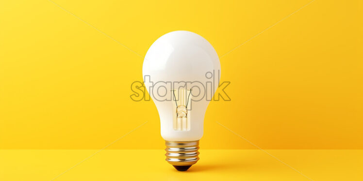 A light bulb on a yellow background - Starpik Stock