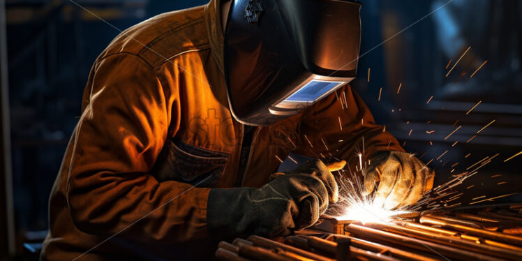 A man who welds - Starpik Stock