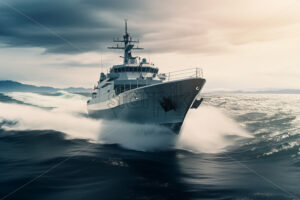 A maritime patrol vessel in action - Starpik Stock