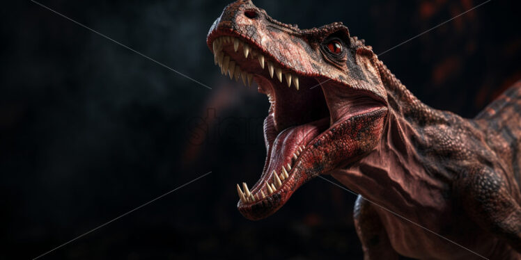 A model of a tyrannosaurus on a black background - Starpik Stock