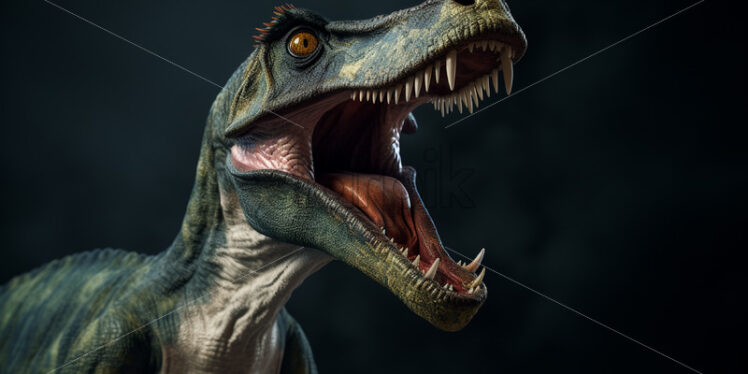 A model of a tyrannosaurus on a black background - Starpik Stock