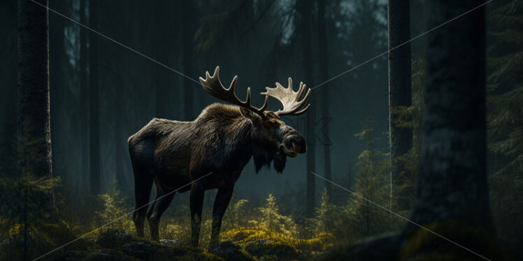 A moose in a forest - Starpik Stock