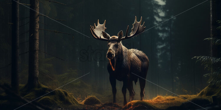 A moose in a forest - Starpik Stock