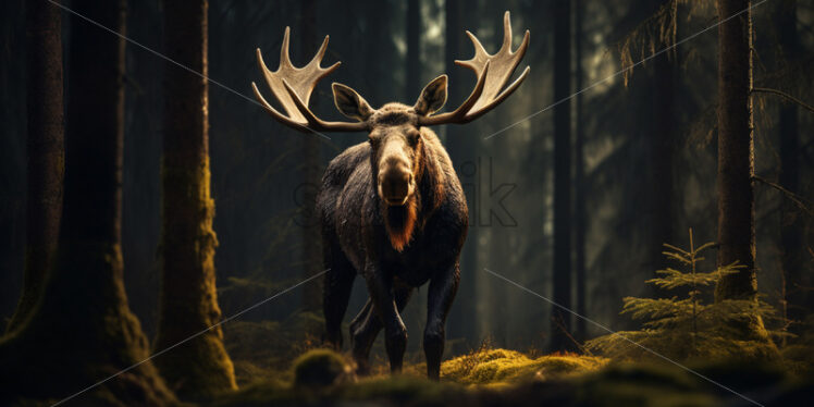 A moose in a forest - Starpik Stock