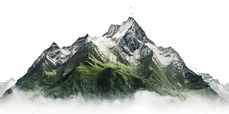 A mountain peak on a white background - Starpik Stock