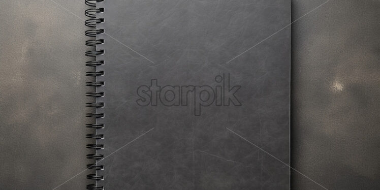 A notebook with a spiral on a table - Starpik Stock