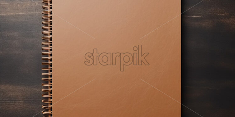 A notebook with a spiral on a table - Starpik Stock