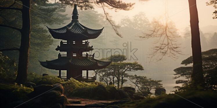 A pagoda in the middle of nature - Starpik Stock