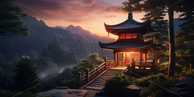 A pagoda in the middle of nature - Starpik Stock