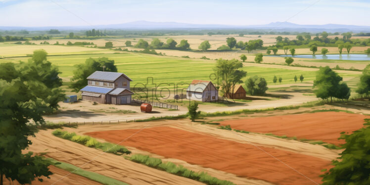 A painted agricultural field - Starpik Stock