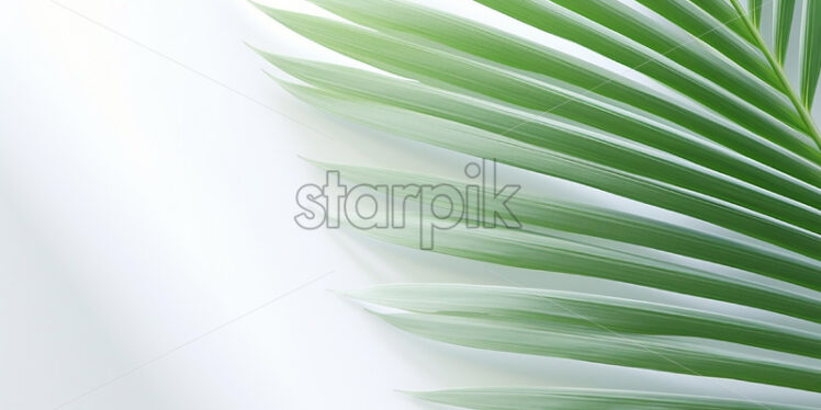 A palm leaf on a white background - Starpik Stock