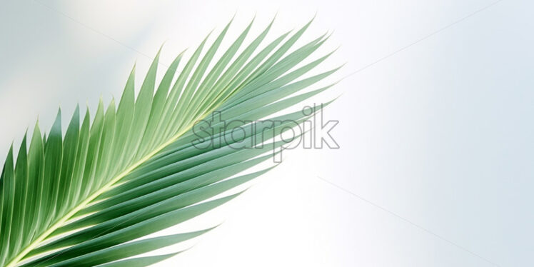 A palm leaf on a white background - Starpik Stock