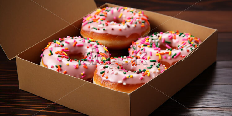 A paper box with donuts - Starpik Stock