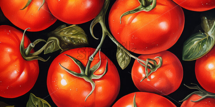 A pattern, the painting on the canvas of some tomatoes - Starpik Stock