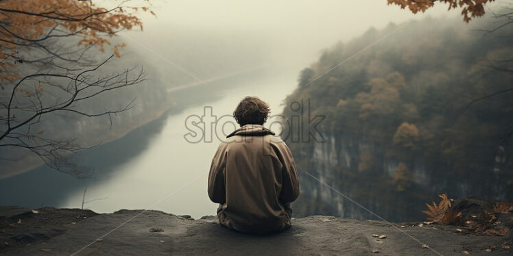 A person admiring an amazing view - Starpik Stock