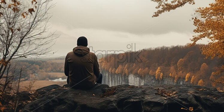 A person admiring an amazing view - Starpik Stock