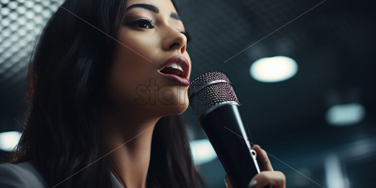 A person using the microphone - Starpik Stock