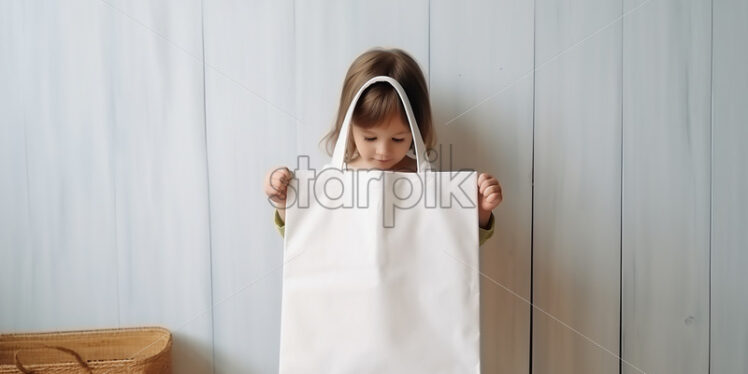 A person with an empty white bag - Starpik Stock