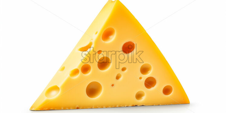 A piece of cheese on a white background - Starpik Stock