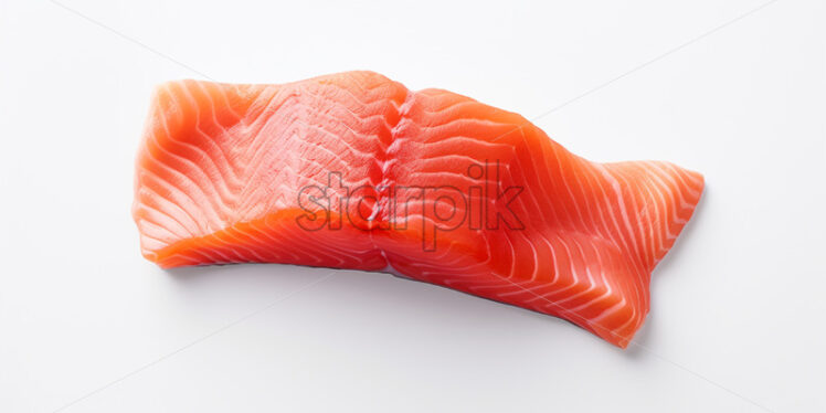 A piece of fresh salmon on a white background - Starpik Stock