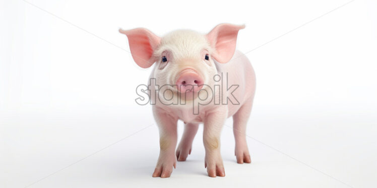 A piglet on a white background - Starpik Stock