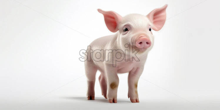 A piglet on a white background - Starpik Stock