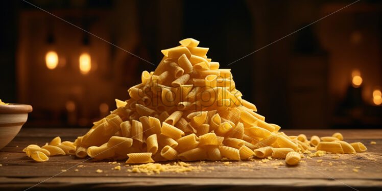 A pile of pasta on a table - Starpik Stock