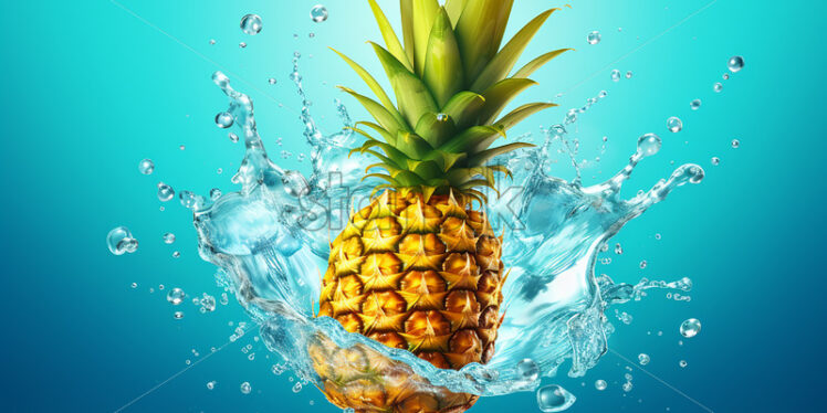 A pineapple in the water - Starpik Stock