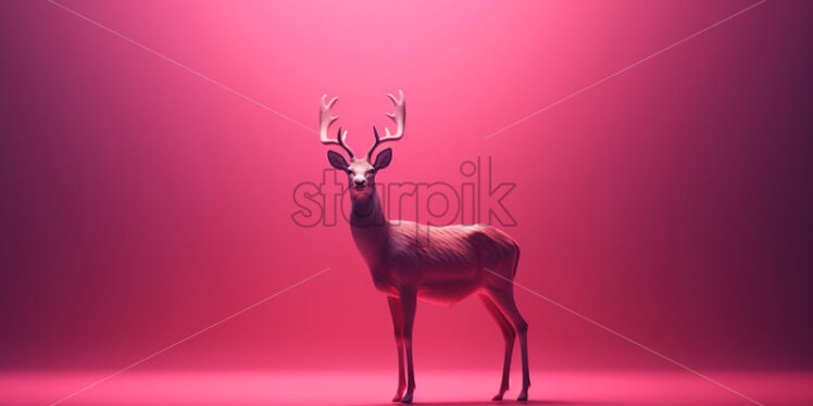 A pink deer on a pink background - Starpik Stock