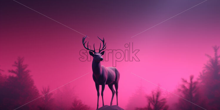 A pink deer on a pink background - Starpik Stock