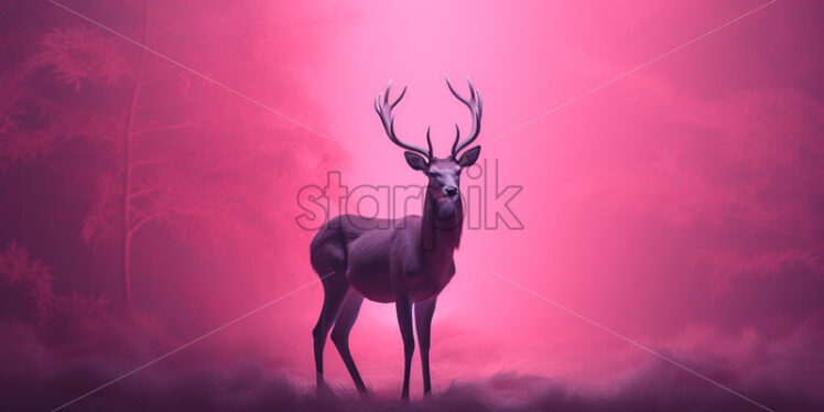 A pink deer on a pink background - Starpik Stock