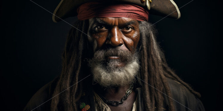 A pirate of the Caribbean on a black background - Starpik Stock