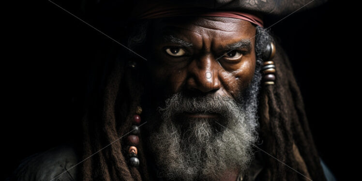 A pirate of the Caribbean on a black background - Starpik Stock